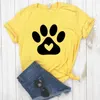 Patte chien chat femmes t-shirts décontracté Hipster drôle T-shirt dame Yong haut pour fille T-shirt goutte