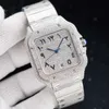 腕時計ダイヤモンドメンズオートマチックメカニカルウォッチ40mm、ダイヤモンド散布されたスチールブレスレットファッションブシンwristwatchモントレデフル