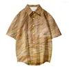 Koszulki męskie krótkoczepowe o krótkim szczeblu w rozmiarze Camisas de hombre zwierzęcy skóra tekstura druku