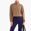 2023 Fashion Brand Lu's Women's Jackets Windbreaker Breathable Quick Dry Outerwear Yoga Turtleneck Half-Zip Casual Sports Fiess Wear Top