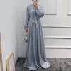 Etniska kläder abayas muslimska kaftan klänning kvinnor full ärm o nackrockar vår mode mode fasta elegant chic arab dubai islam maxi klänningar