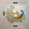 Relógio de parede do pavão das vilas sala de estar/quarto relógio de parede mudo design moderno relógios de metal digital relógios de metal