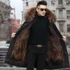 Hommes de fourrure Faux Bomber Vestes pour hommes épais manteau chaud New Style Pie surmonte Mens mi-long vison One détachable T221102