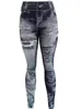 Pantalon LW Plus Size Gradient Ripped Skinny Leggings Femmes Taille Haute Jeans Longueur Strety Imitation