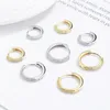 Square Circle Hoop Earrings For Women 100% 925 Silver Shiny Cubic Zircon Earring 2023 Trendy Jewelry