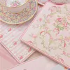 Table Mats Retro Printed Placemat French Pink Ceramic Insulation Mat Square Tray Pot Home Decoration Diningtable Ornaments Coasters