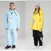 Skidbyxor 2022 vinter snowboard jas broek vrouwen mannen winddicht waterdicht skipakken utomhus slitage hoodies set sneeuw apparatuur