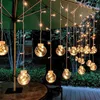 Strings 3M LED Solar Wish Ball String Światło kurtynowe z odległym latarnią globem wróżka do sypialni okiennej