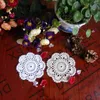 Table Mats 13cm Vintage Style Floral Hand Crochet Handmade Cotton Beige Doily Cup Mat Doilies Placemat Coasters HD108