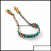 Charm Bracelets Charm Bracelets Jewelry Woven Braided Bracelet Retro Handmade Bohemian Thread Boho Mticolor String Cord Hippie Fr Dh Otjhm