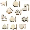 Christmas Decorations 10PCS Unfinished Wooden Ornaments Predrilled Wood Slices Cutouts For Holiday Hanging Embellishments Painting DIY Craft