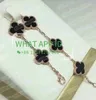 Classic Fashion 4 Leaf Clover Charm Bracelets Cha￮ne Bangle 18K Gold Agate Shell nacre pour les femmes Girls Linka00010