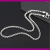 Chaînes Jade Angle 925 collier en argent Sterling Six mots Vajra 5 MM chaîne de blé hommes cadeau Thai Long bijoux pour hommes