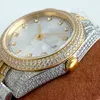 2023Wristwatches Diamond Mens Watch Automatic Mechanical Watch 41mm Diamonds Bezel Sapphire Fashion Wristwatch For Men armbandsur MO
