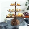 Juldekorationer Halloween Snack Bowl Stand Broomstick Fruit Rack Harts Home Party Broom Food Storage Dessert Display Decoratio Dhep6