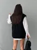 Suéteres de mujer, suéter sin mangas de punto retorcido para mujer, suéter de punto suave holgado informal, Jersey elegante para otoño e invierno 2022, combina con todo para mujer