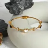 Bracelet Greatera tendance en acier inoxydable Bracelets pour femme émail coeur Zircon rond charme couleur or Bracelet Pulseiras bijoux