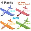 Diecast model auto 4packs 50 cm schuimvliegtuig kits vliegende glider speelgoed met LED Light Hand Throw Airplane Sets Outdoor Game Aircraft Toys For Kids 221103