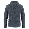 Men's Sweaters Chic Men Winter Coat Hooded Hat Thickened Casual For Daily Wear