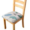 Tampas de cadeira Tampa elástica de assento impresso para escorregamento Protetor de sala de jantar Stretch Universal Stretch