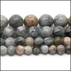 Pierre 8 mm Bamboo Natural Agata Onyx Perles en vrac rond pour fabrication de bijoux 15,5 pouces / pick-pick Taille 6/8/10 / 12 mm Bracelet Drop del Dhxwh