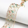 Chains Wish Card Colorful Crystal Beads Chain Necklace For Women Girls Fashion Boho Beach Jewelry Gift Gold Copper Choker