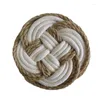 Table Mats Handmade Woven Cotton Thread Jute Mat Non-Slip Dining Placemat Rattan Insulation Cup Home Dinner Decoration