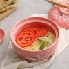 Skålar japanska snabbnudlar med lock student skål bordsartiklar kreativ lunchlåda