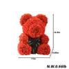 40 cm björn av rosor med LED -presentförpackning Teddy Rose Soap Foam Flower Artificiella gåvor för kvinnor Alla hjärtans julfest leksaker gåva