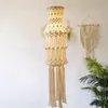 Tapisserier Macrame Lamp Shade Dekorativ Boho Pendant Lampskivor beroende ljustäck Bohemiskt tak ljuskrona lampskärm för vardagsrum