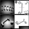 Wenkbrauw sieraden wenkbrauw sieraden body drop levering 2021 1pc g23 titanium intern draad kristal gem oppervlak barbell piercing 14g otcze