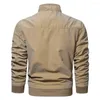 Herenjacks trendy bomber jas super zachte pure kleur ribbing bodem windjager stand kraag plus size mannen voor dagelijkse slijtage