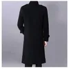 Trench da uomo Cappotto lungo spolverino Uomo Inverno Trench caldo Cappotto di stoffa di lana Uomo Doppio petto Slim Giacche casual Solid Business Outwear T221102