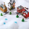 Dekoracje świąteczne Fałszywe śnieg w proszku sztuczne plastikowe dekoracje drzew rzemieślnicze wioska zima wystawy