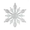 Decorazioni natalizie Ornamenti con fiocchi di neve in acrilico Glitter per alberi Abbellimenti artigianali Fiocchi di neve Forniture per feste a tema