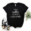 Ik ren op koffietee en scheldwoorden vrouwen hipster grappige t-shirt dame yong girl top 6