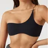 Yogaoutfit SALSPOR Sport-bh med en axel Vackra rygg Fitnessunderkläder med bröstkudde Stötsäker väst Dam Crop Top Activewear