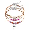 قذيفة طلاء في Anklets Bohemian Multilayer for Women Beads Anklet Flamingo Pendant Ocean Bracelet 2022 DIY Boho Foot Jewelry