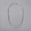 Choker Tidlös Wonder Brass Layered Geo Double Chain Necklace For Women Designer Jewelry Trendy Gothic Kpop Eesthetic Set 4426