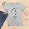 T-shirt esthétique à manches courtes pour femmes, Simple et abstrait, Couple Kiss