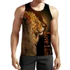 Plus-size S-6XLSummer Men's Lion Tank Tops Animal 3D Printed Sleeveless Cool Vest Women Fashion Casual Harajuku Streetwear Clothing 008