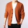 Männer Pullover Herbst Winter Mode Strickjacke Männer Solide Einreiher Pullover Lässige Warme Kintted Herren Strickwaren Jacken Mantel