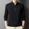 Sudaderas con capucha para hombre, 7 colores, media cremallera, cuello levantado para hombre, moda primavera otoño 2022, sudaderas clásicas informales ajustadas de Color sólido a la moda