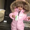 Varma baby rompers vinter jumpsuit barn anka ner overaller snöar småbarn barn pojkar flickor päls huva romper kostym kläder