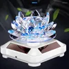 Doftlampor Bil Solar Crystal Lotus Ornament Diffuser Air Freher Atmosphere Lights Decoration Accessories Dekorativt hantverk