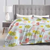 Cobertores Flamingo de flanela com folhas tropicais Lavagem mecânica clara arremesso quente e macio no sofá -cama Travel Patchwork