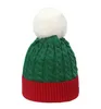 Bonnet de rue rouge et vert, bonnet en laine tricoté, chapeau de noël, casquettes de crâne