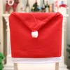 Stoelhoezen Santa Claus Hat Cover 6pcs Christmas Red Slipcovers voor Restaurant Holiday Festival Party