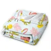 Cobertores Flamingo de flanela com folhas tropicais Lavagem mecânica clara arremesso quente e macio no sofá -cama Travel Patchwork