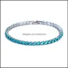 Tennis Tennis Bracelets J￳ias Luxo de luxo de 4MM de 4MM de zirc￴nia c￺bica Chain Cristal Wedding for Momen Men Gold Sier Sier Drop Delive Otn2x